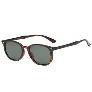 RAY-BAN RB4306F Hexagonal Tortoiseshell Polarized Green Sunglasses